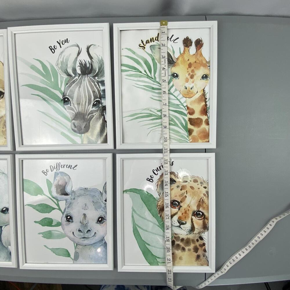 Inspirational Animal Art Prints - Set of 6 Framed Wall Decor - Picture 3 of 7